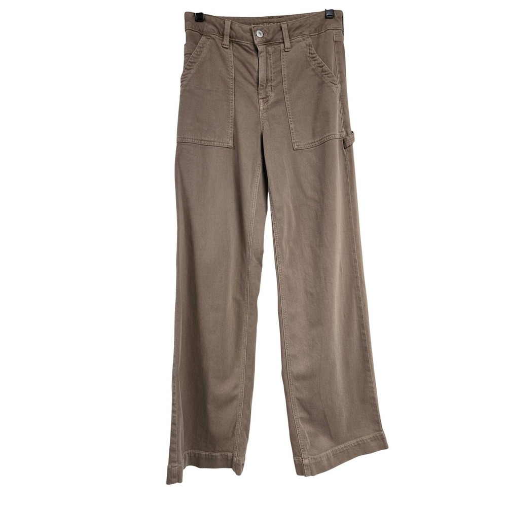 American Eagle Super High-Rise Baggy Wide Leg Carpenter Pants Tan Brown Size 0